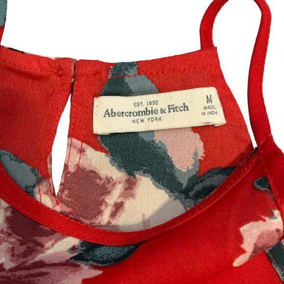 Abercrombie & Fitch Red Floral High Neck Swing Tank - Picture 2 of 5